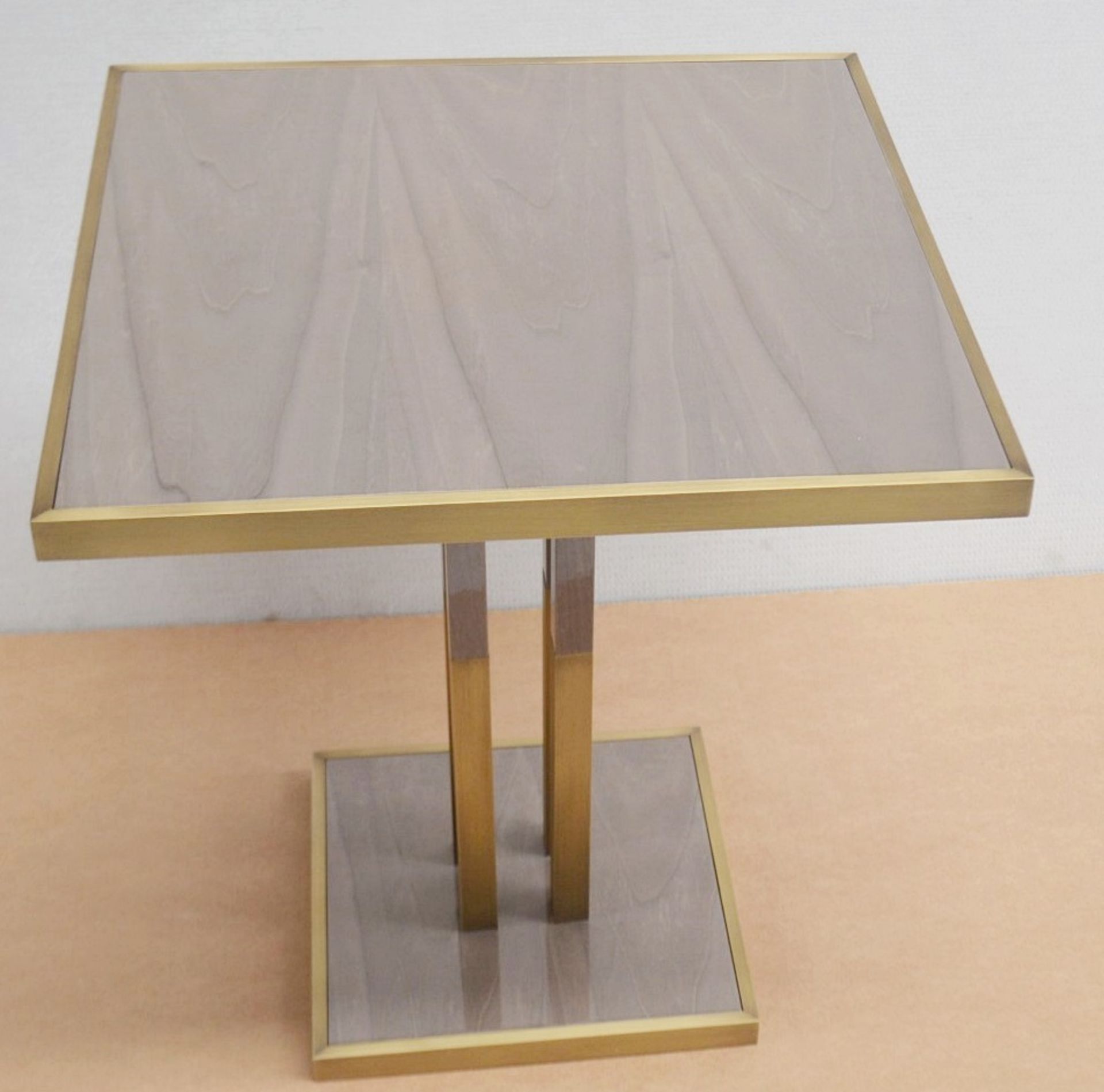 1 x FRATO 'Perth' Luxury Side Table With A Limed Wood Finish, and Brushed Brass Details - - Image 3 of 5