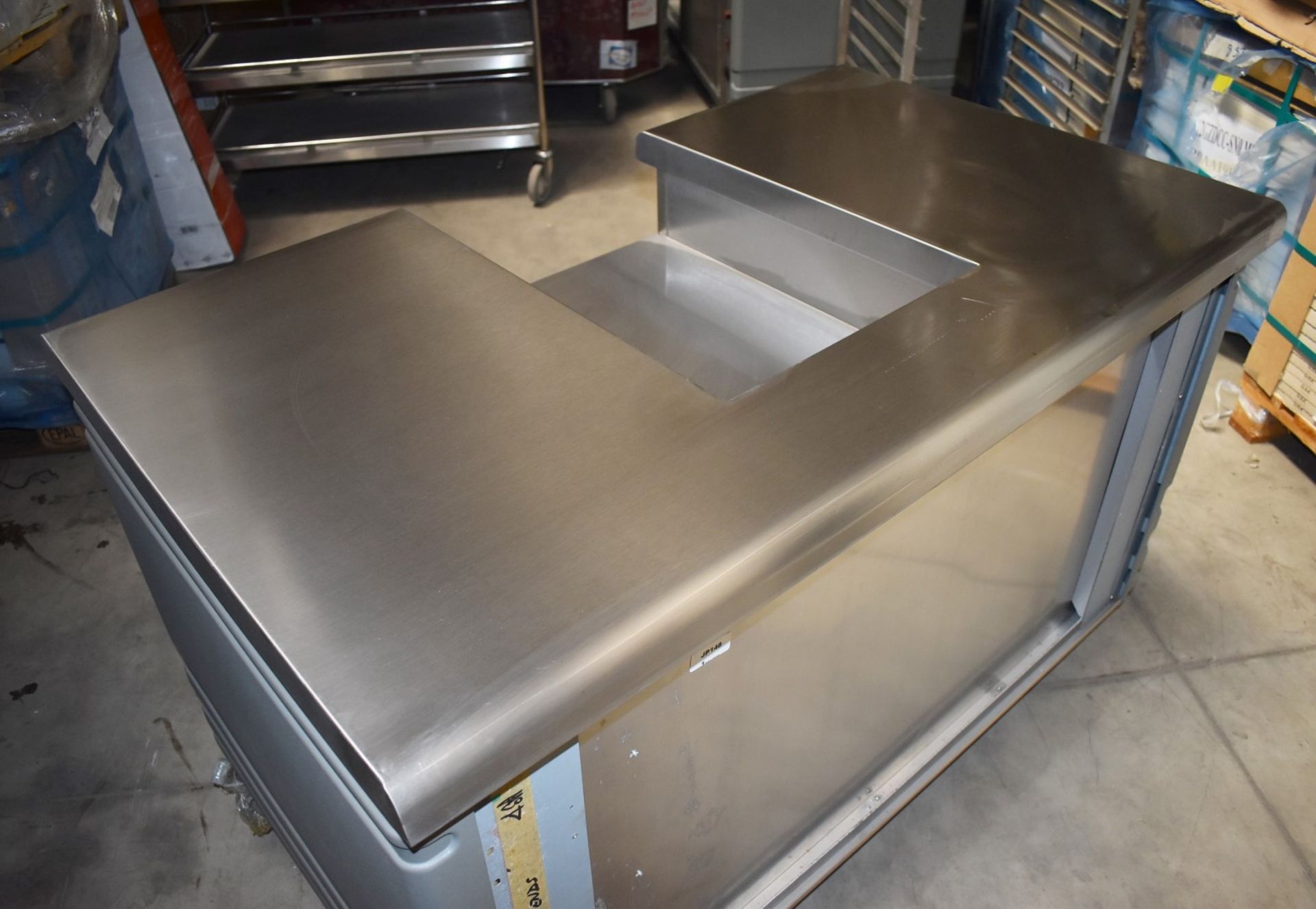 1 x Grundy Commercial Mobile Servery Unit With Stainless Steel Top Featuring Insert For Appliance or - Image 2 of 12