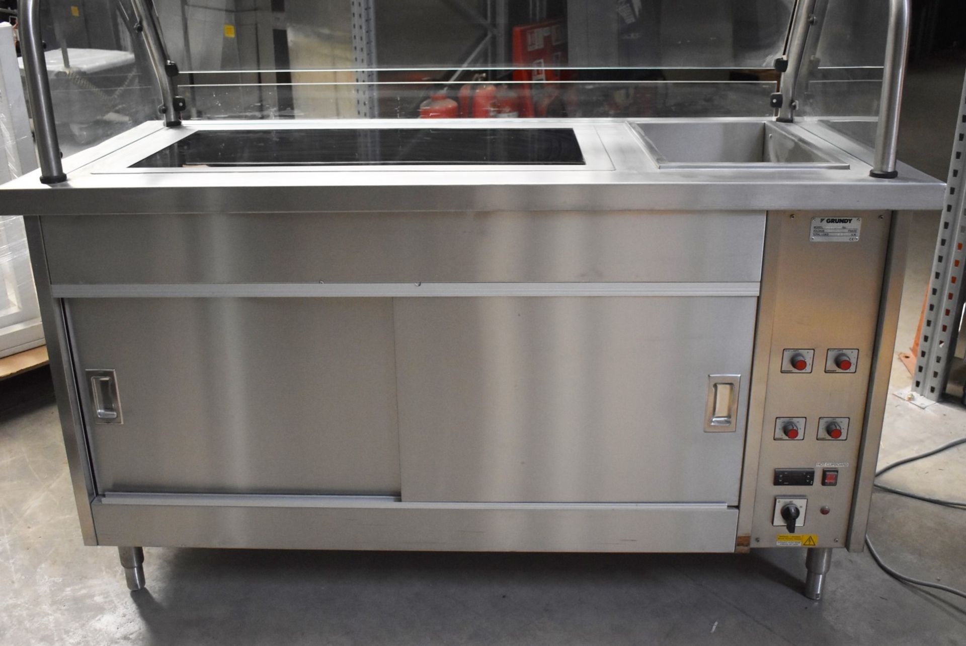 1 x Grundy Commercial Servery Unit With Ceran Hot Plate, Baine Marie, Overhead Warmer and Plate - Image 18 of 20