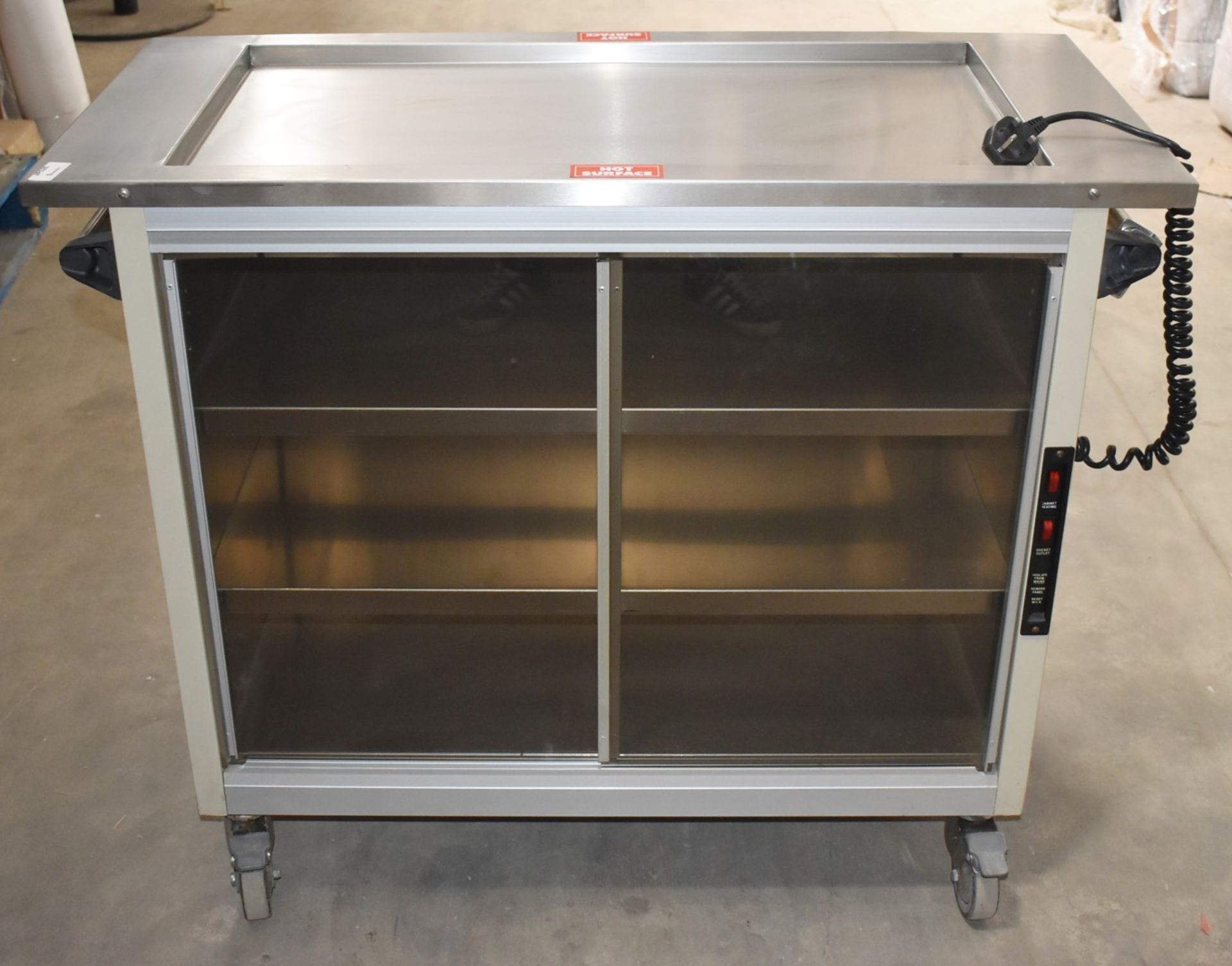 1 x Grundy Maid Mobile Food Warming Unit With Stainless Steel Heated Top and Smoked Glass Doors - - Image 11 of 13