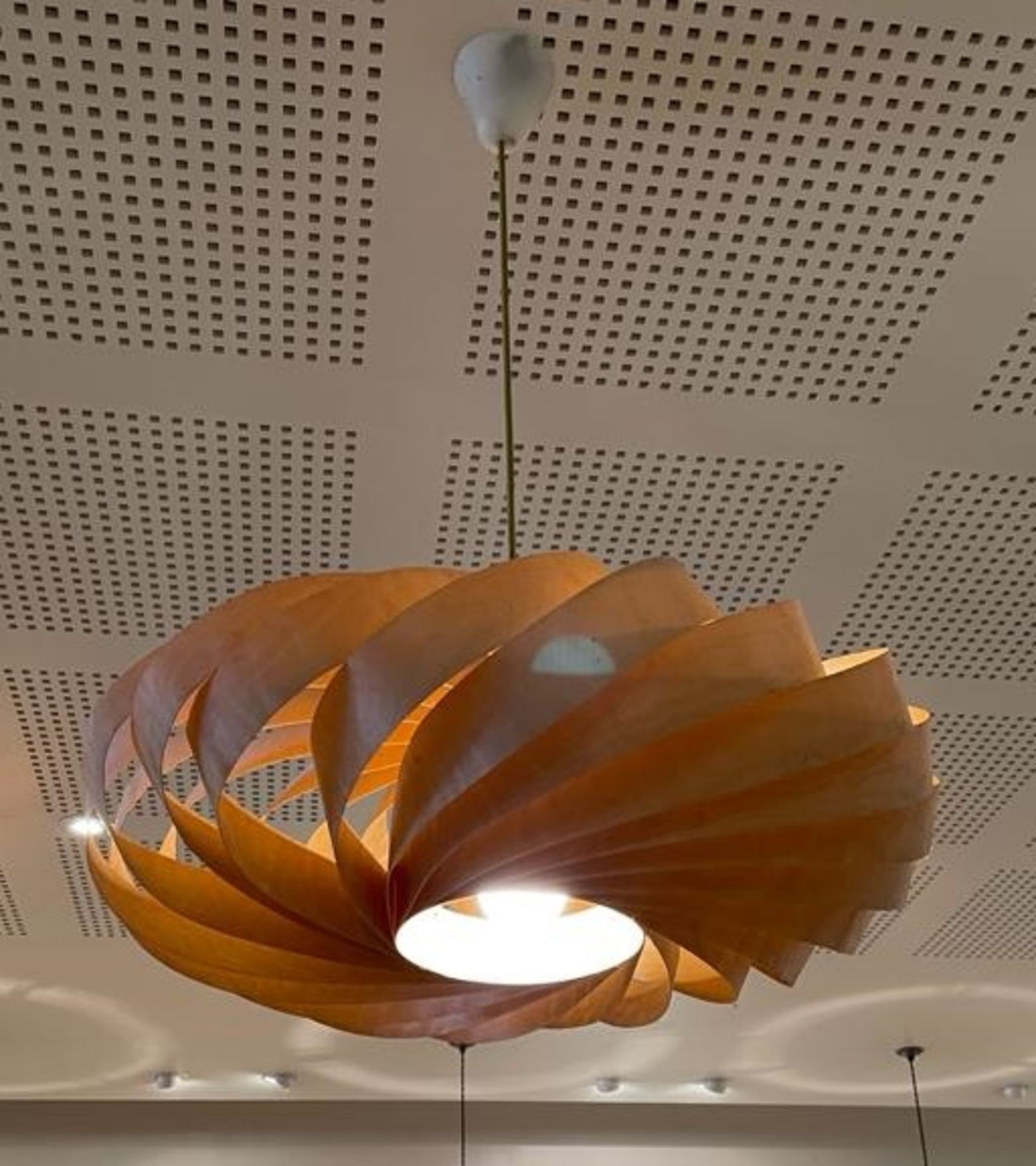 3 x Suspended Bent Wood Ceiling Light Pendants - 65cm Diameter - CL666 - Location: West Bridgford, - Image 6 of 8