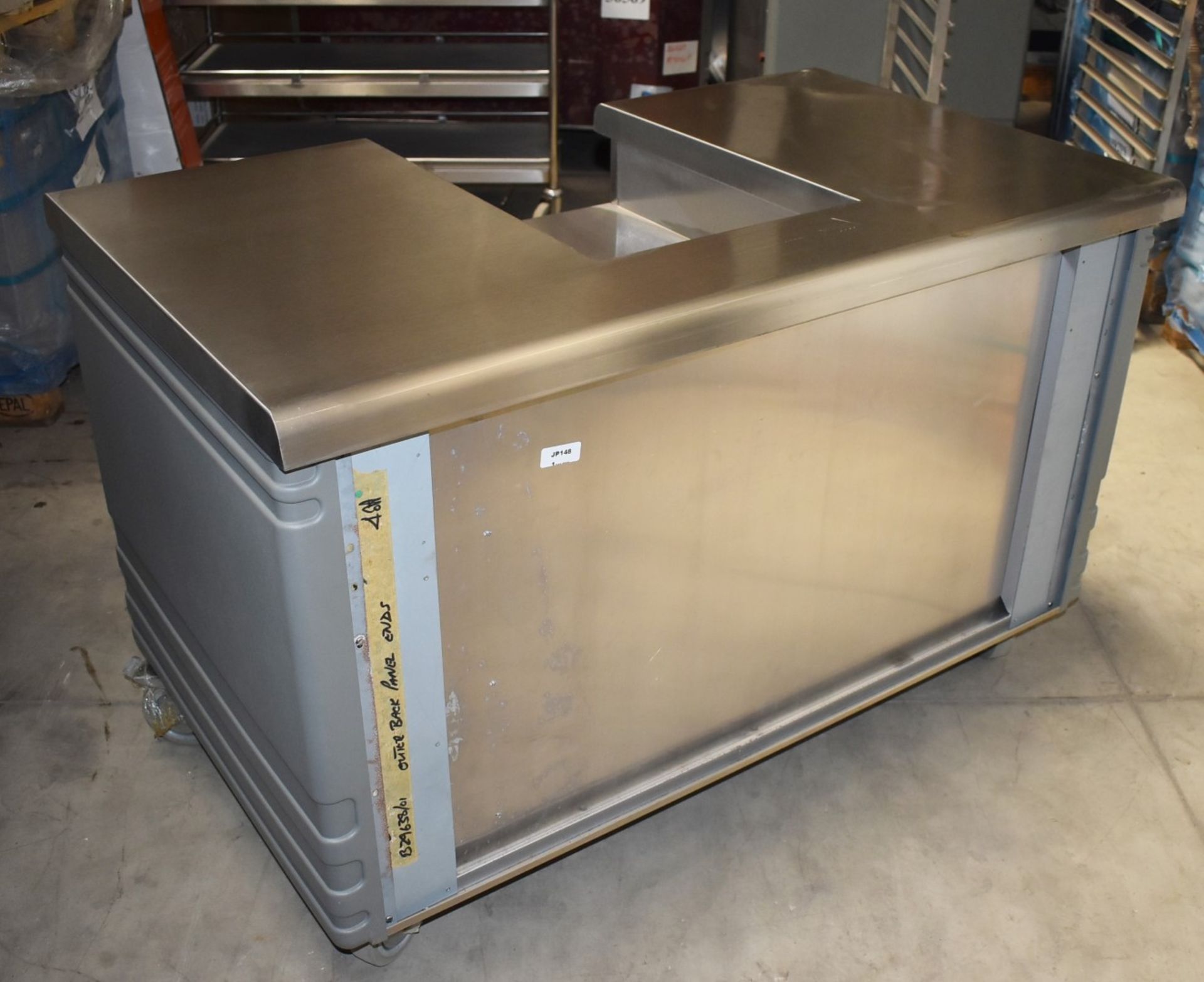 1 x Grundy Commercial Mobile Servery Unit With Stainless Steel Top Featuring Insert For Appliance or - Image 4 of 12