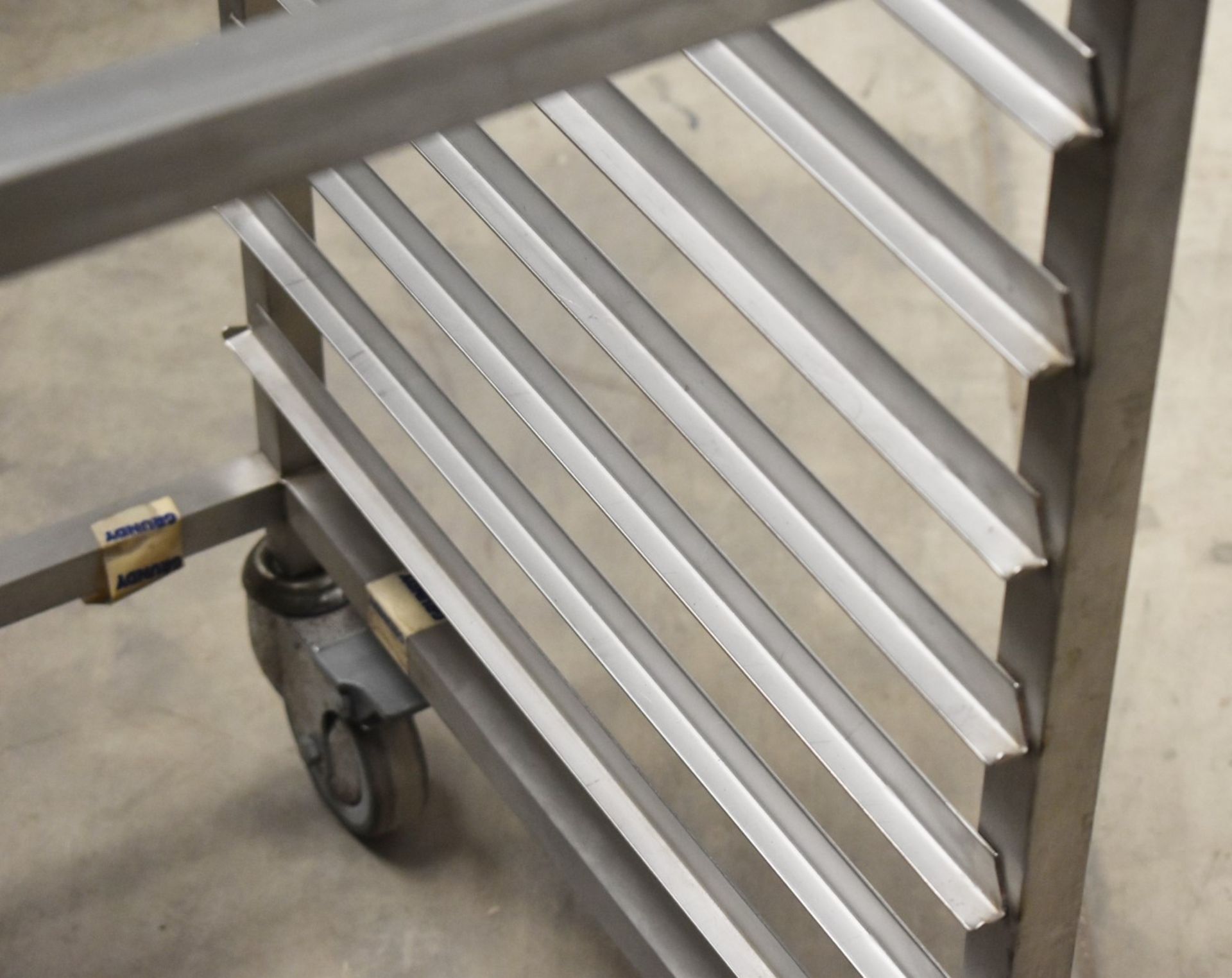 1 x Grundy Stainless Steel 7 Tier Mobile Tray Stand - Unused - Ref JP138 WH2 - Location: - Image 3 of 7