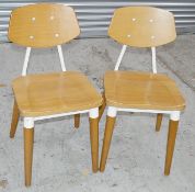 7 x Contemporary Commercial Dining Chairs With A Sturdy Wood And Metal Construction - Dimensions: