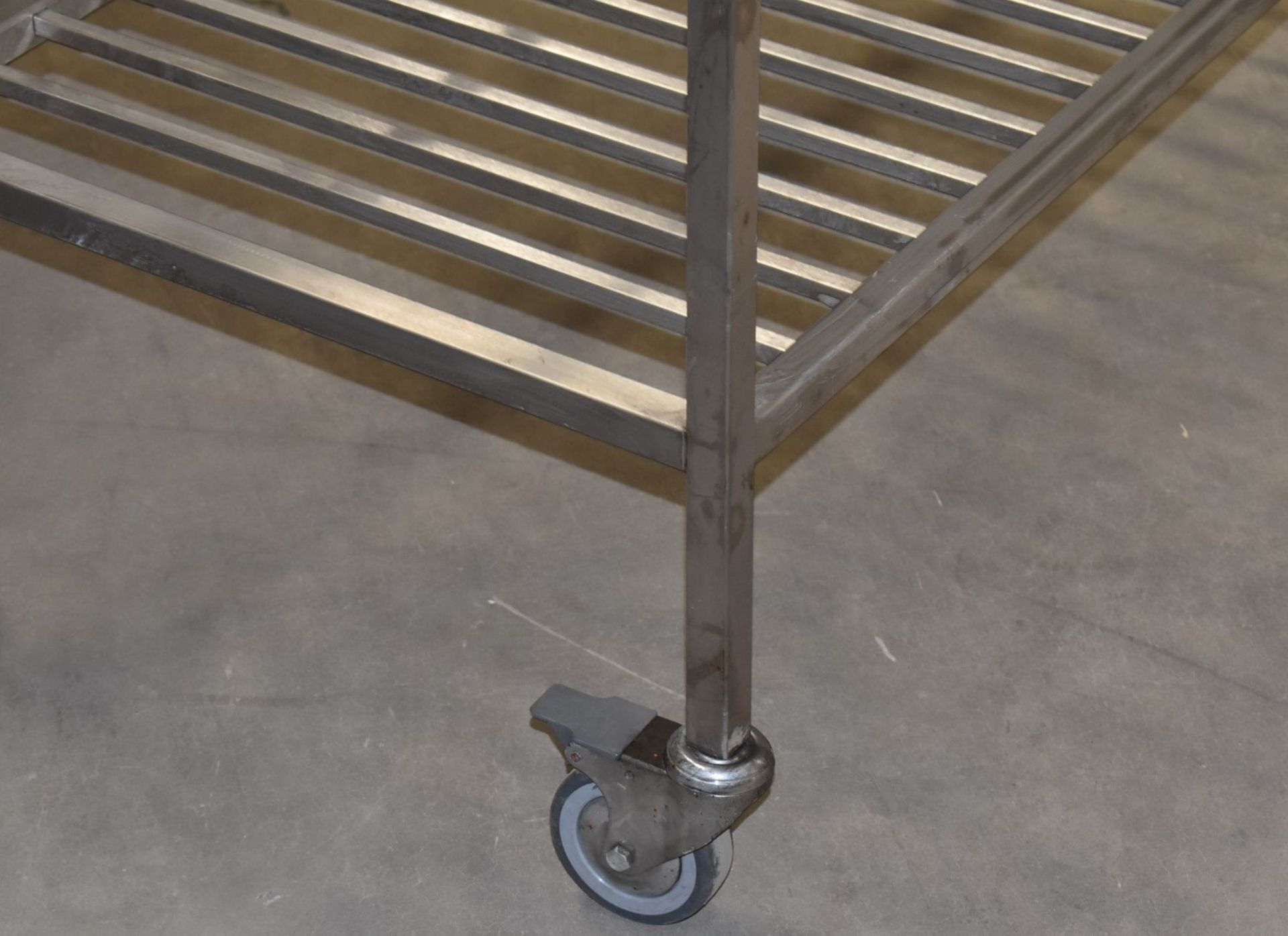 1 x Grundy Stainless Steel Mobile Veg Shelf Unit - Unused - Size H88 x W120 x D60 cms - Ref - Image 7 of 10