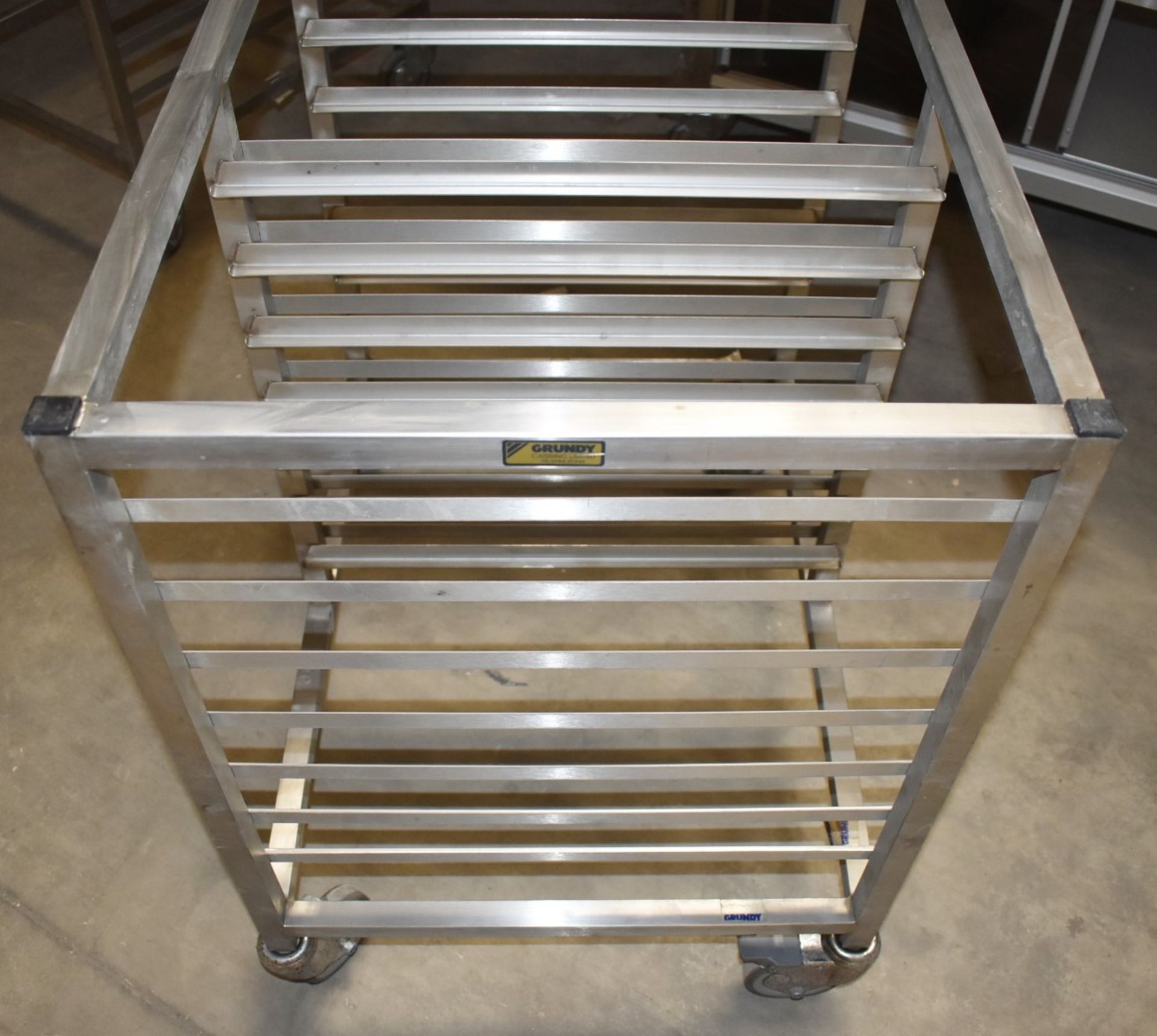 1 x Grundy Stainless Steel 14 Tier Side by Side Mobile Tray Stand - Unused - Ref JP137 WH2 - - Image 4 of 6