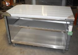 1 x Grundy Commercial Mobile Unit With Stainless Top, Plastic Side Protector Panels, Space to