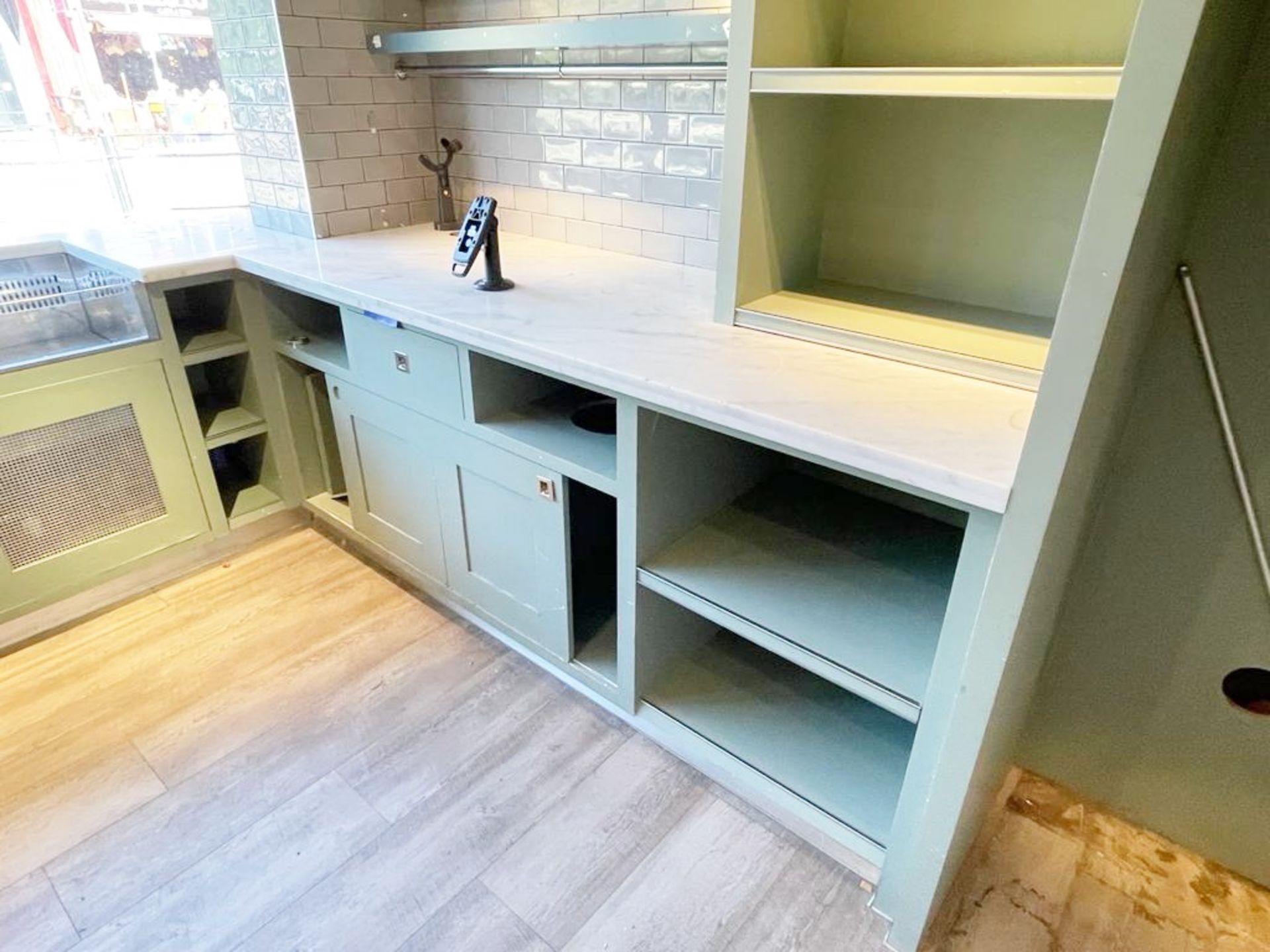 1 x Bespoke Storage Unit Painted in Light Green - Features Space For an Upright Drinks Cabinet, - Image 6 of 12