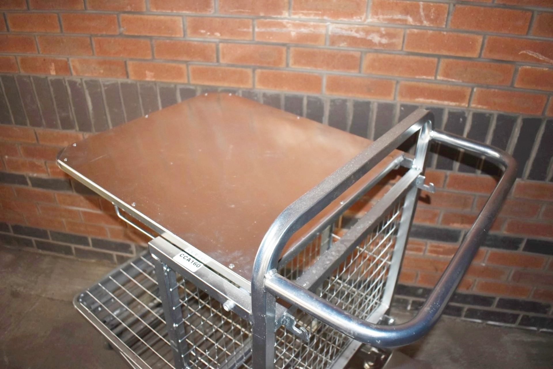 1 x Supermarket Retail Merchandising Trolley With Pull Out Step and Folding Shelf - Dimensions: - Image 3 of 9