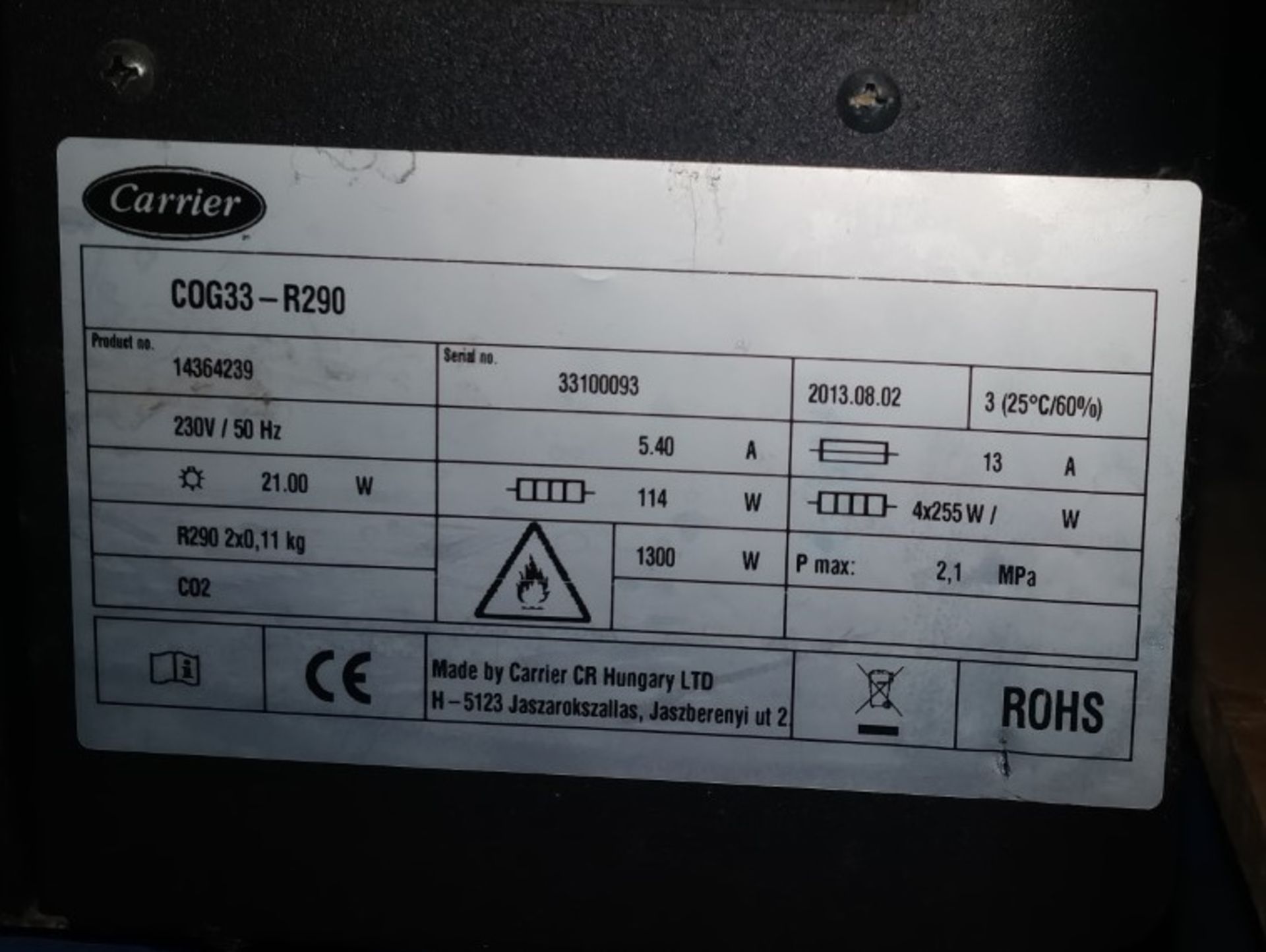 1 x Carrier COG33 Chiller Island For Promotional Sales - 240v - Size H99 x W140 x D95 cms - Recently - Image 3 of 5