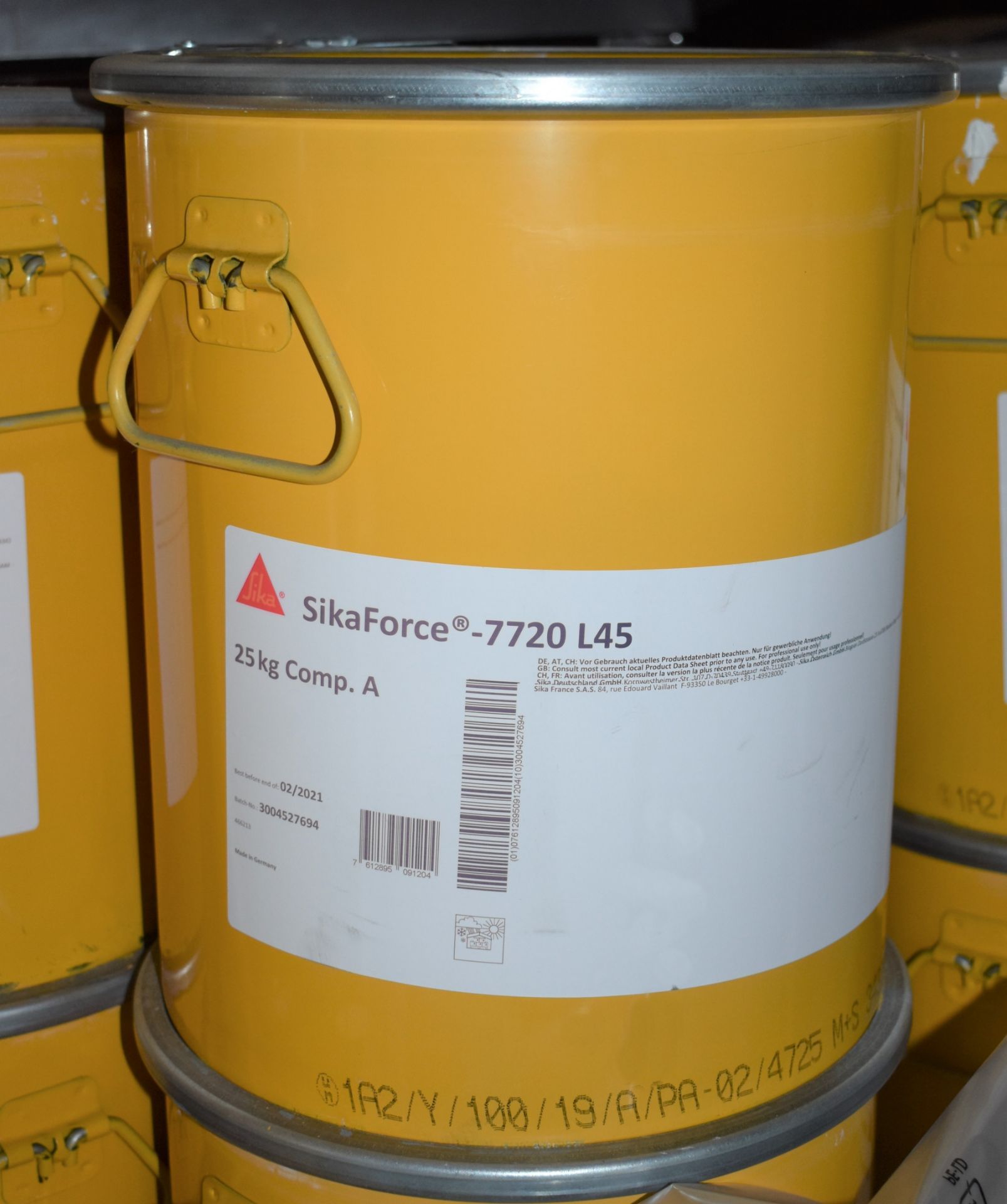 8 x SikaForce -7720 L45 None Sagging Assembly Adhesive 25kg Barrels- New Sealed Stock - CL622 -