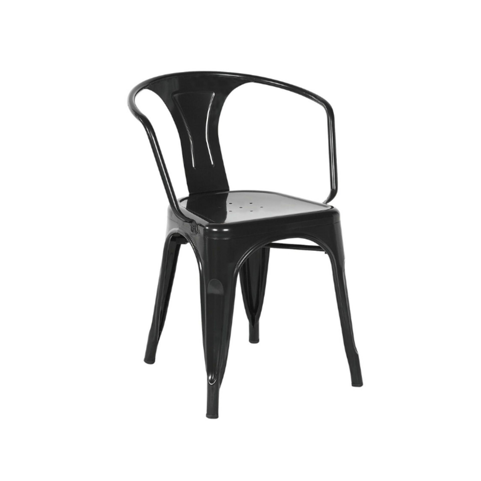 1 x Tolix Industrial Style Outdoor Bistro Table and Chair Set in Black - Includes 1 x Table and 4 - Image 3 of 7