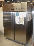1 x WILLIAMS Upright 2-Door Stainless Steel Commercial Chiller Unit - Dimensions: H195 x W140 x