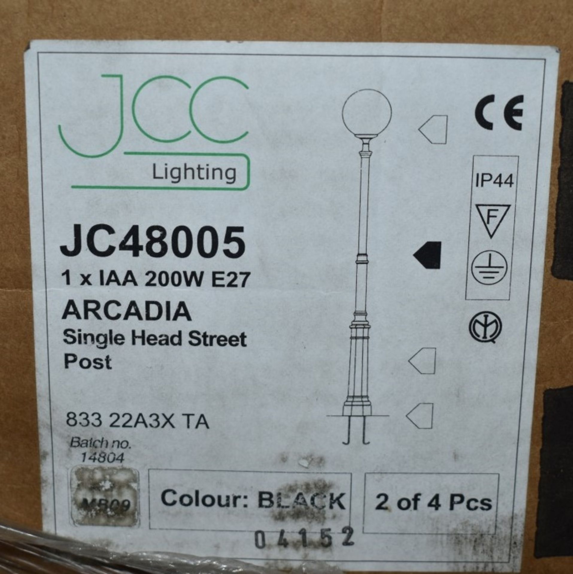 1 x JCC Lighting ARCADIA Single Head STREET LIGHT POST 0 200w E27 - IP44 Rated - Traditional Full - Image 10 of 18