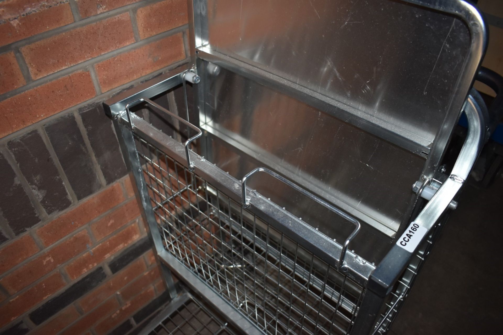1 x Supermarket Retail Merchandising Trolley With Pull Out Step and Folding Shelf - Dimensions: - Image 9 of 9