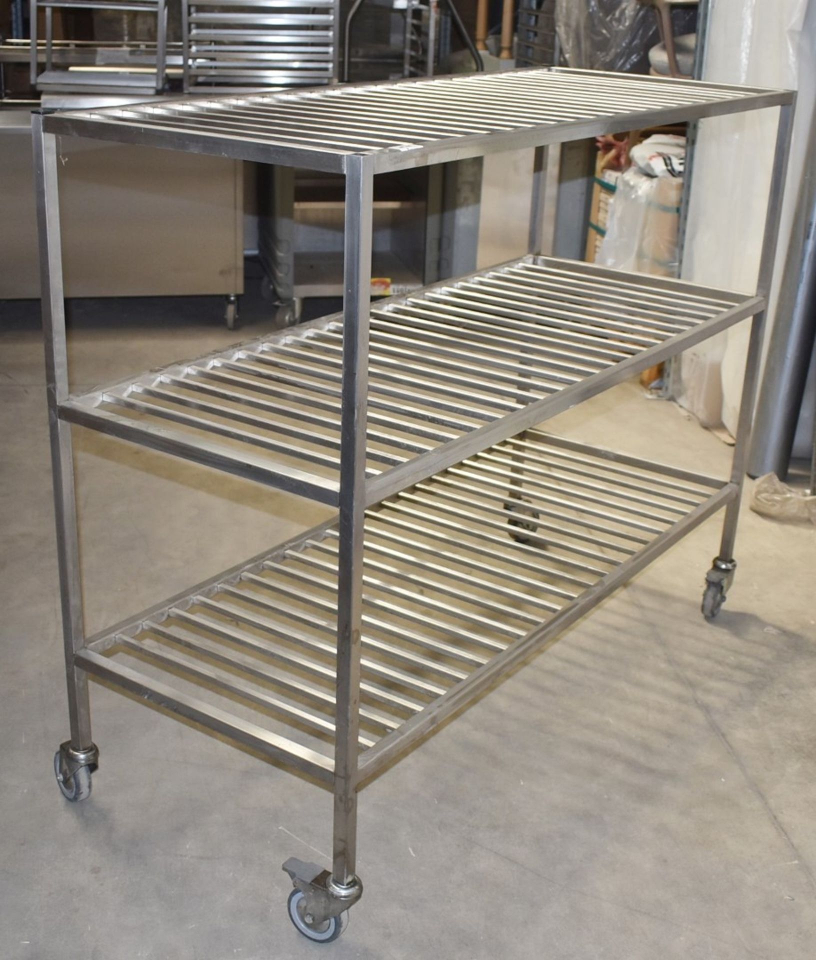 1 x Grundy Stainless Steel Mobile Veg Shelf Unit - Unused - Size H88 x W120 x D60 cms - Ref - Image 4 of 10