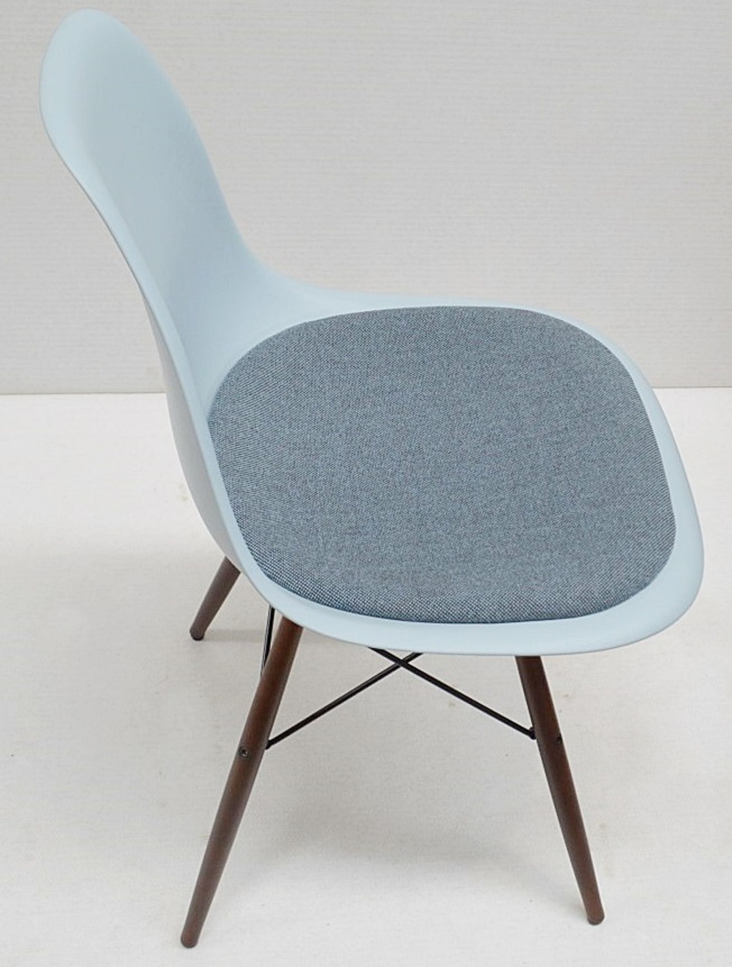 1 x VITRA Eames DSW Designer Chair With Upholsted Seat And Maple Base In A Dark Stain - Image 4 of 9