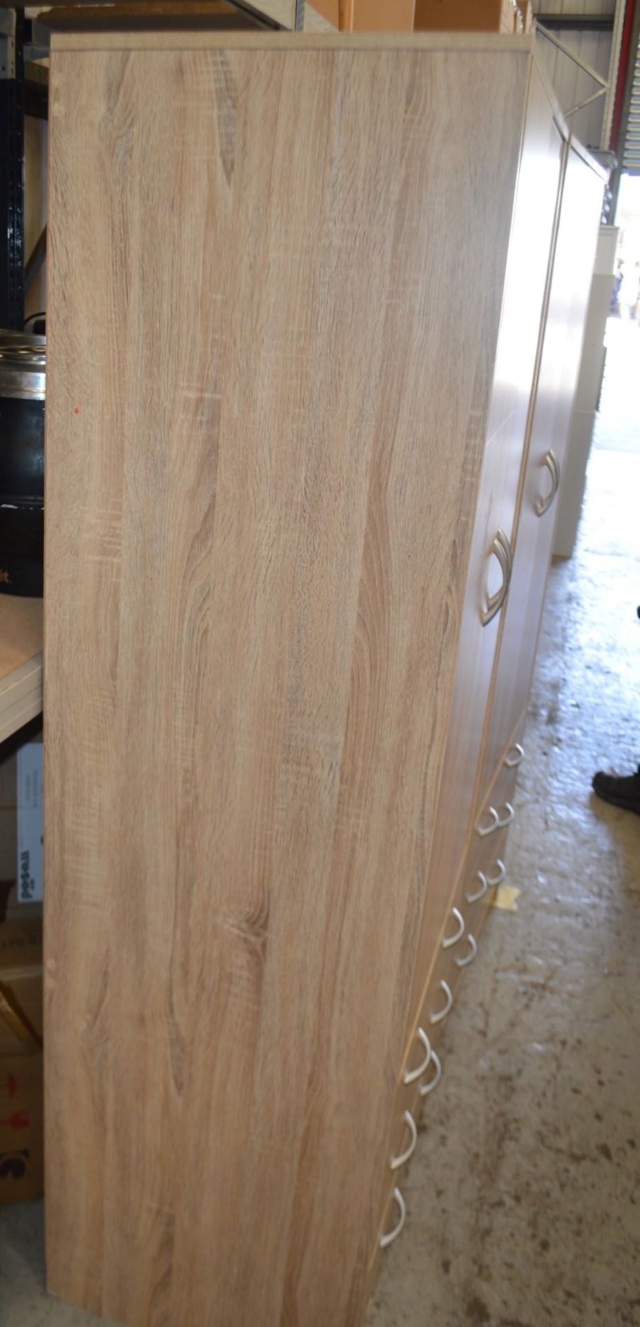 A Pair Of Tall 2-Door, 3-Drawer Wardrobe With Limed Oak Finish - Preowned, From An Exclusive - Image 8 of 8