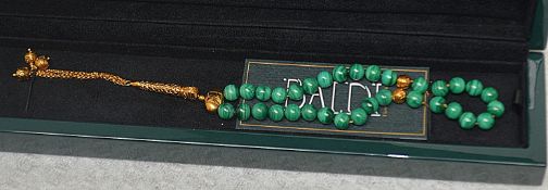 1 x BALDI 'Home Jewels' Italian Hand-crafted Artisan MISBAHA Prayer Beads In Green Malachite And