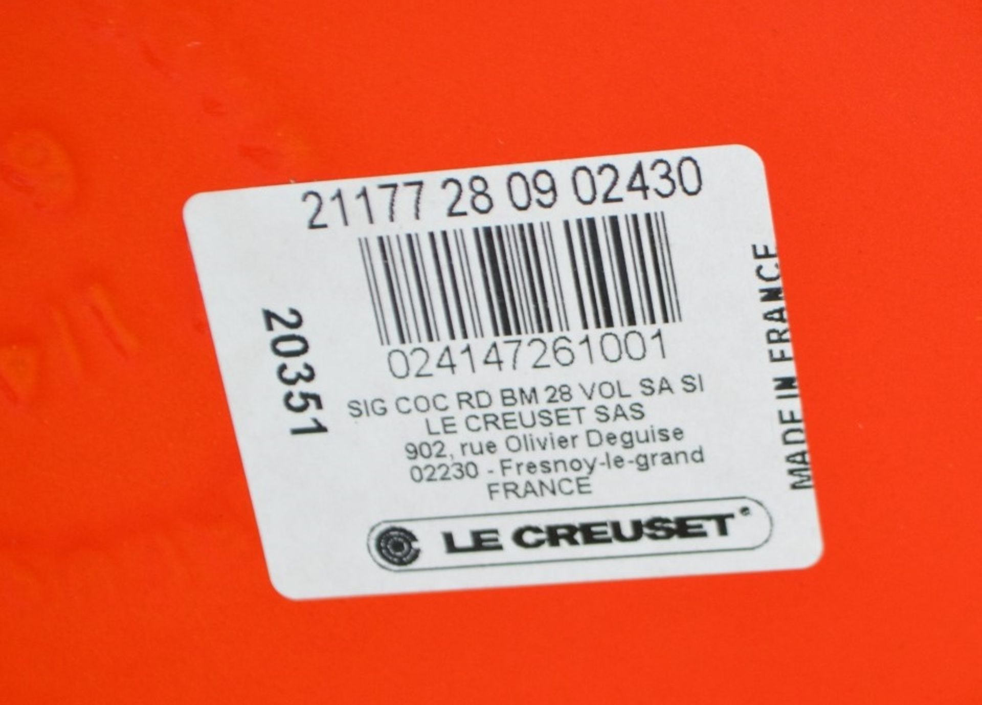 1 x Le Creuset Enamelled Cast Iron 28cm Casserole Dish In Volcanic Flame Orange - RRP £305.00 - Image 3 of 6