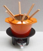 1 x LE CREUSET 'Goumet' Enamelled Cast Iron Fondue Set - Ref: HHW86/JUL21 - CL679 - Location: