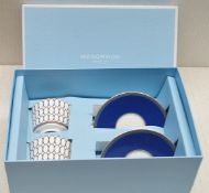 Set Of 2 Wedgewood 'Renaissance Gold' Bone China Teacups And Saucers - Original RRP £135.00