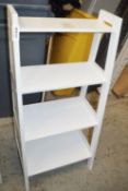 1 x Small Wooden Shelving Unit In White - Preowned, From An Exclusive Property - Dimensions: H90 x