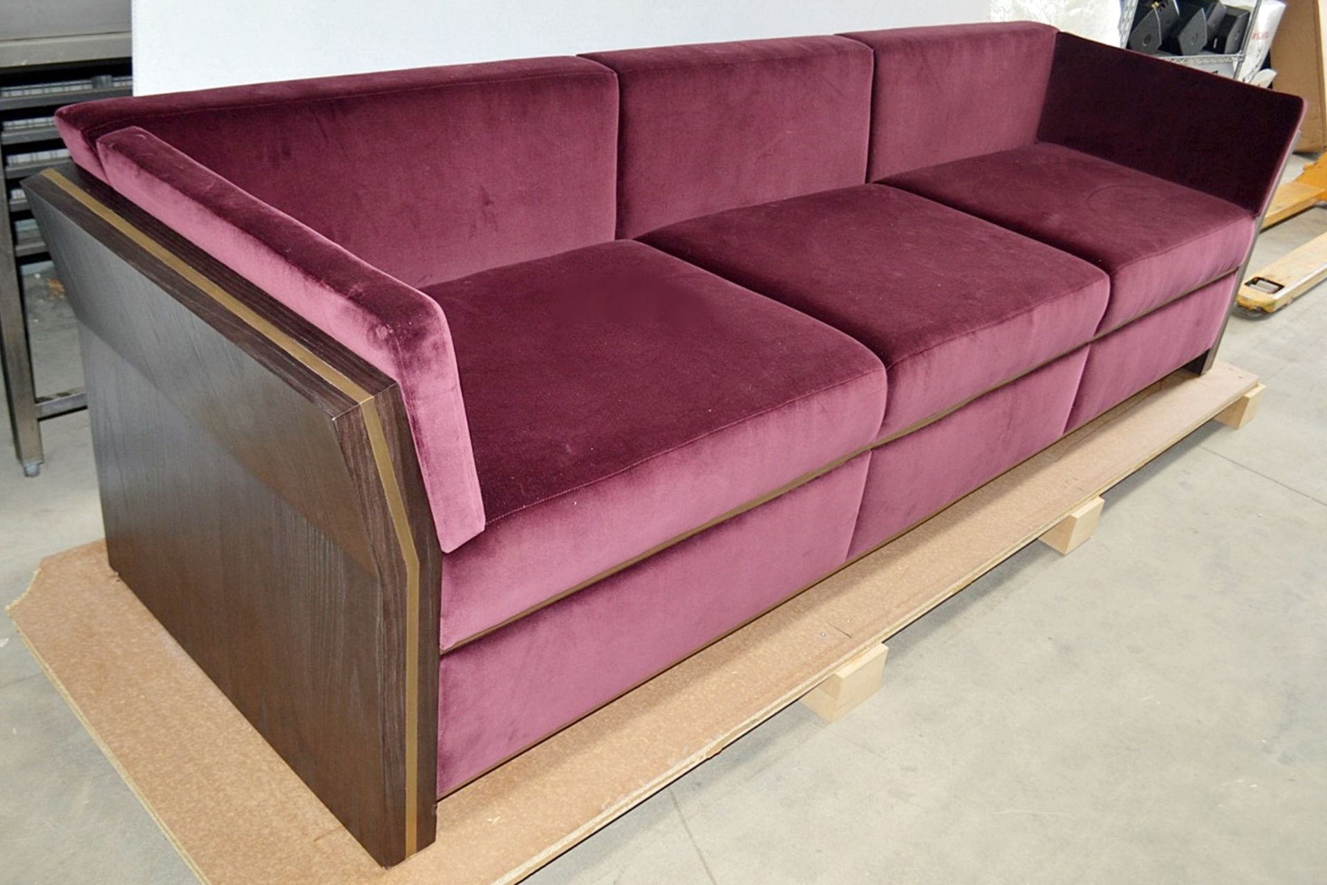 1 x FRATO 'Udaipur' 3 Seater Sofa With Custom Burgundy Velvet Upholstery - Original RRP £8,040 - Image 6 of 8