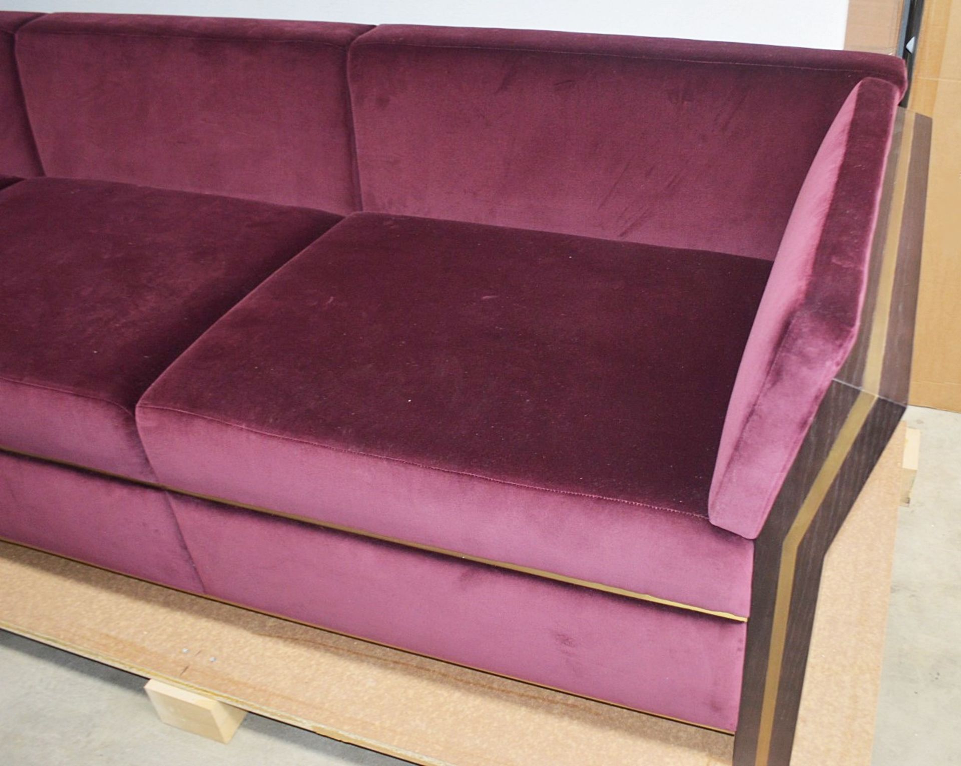 1 x FRATO 'Udaipur' 3 Seater Sofa With Custom Burgundy Velvet Upholstery - Original RRP £8,040 - Image 4 of 8