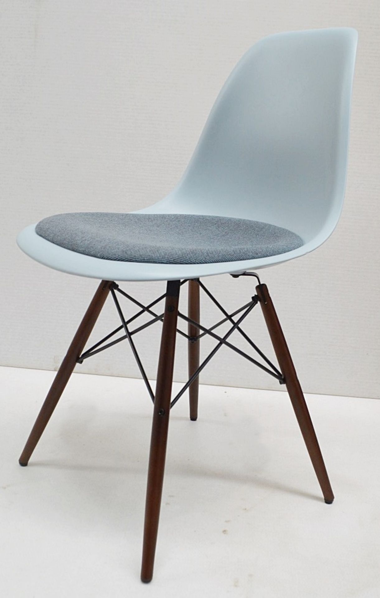 1 x VITRA Eames DSW Designer Chair With Upholsted Seat And Maple Base In A Dark Stain - Image 8 of 9