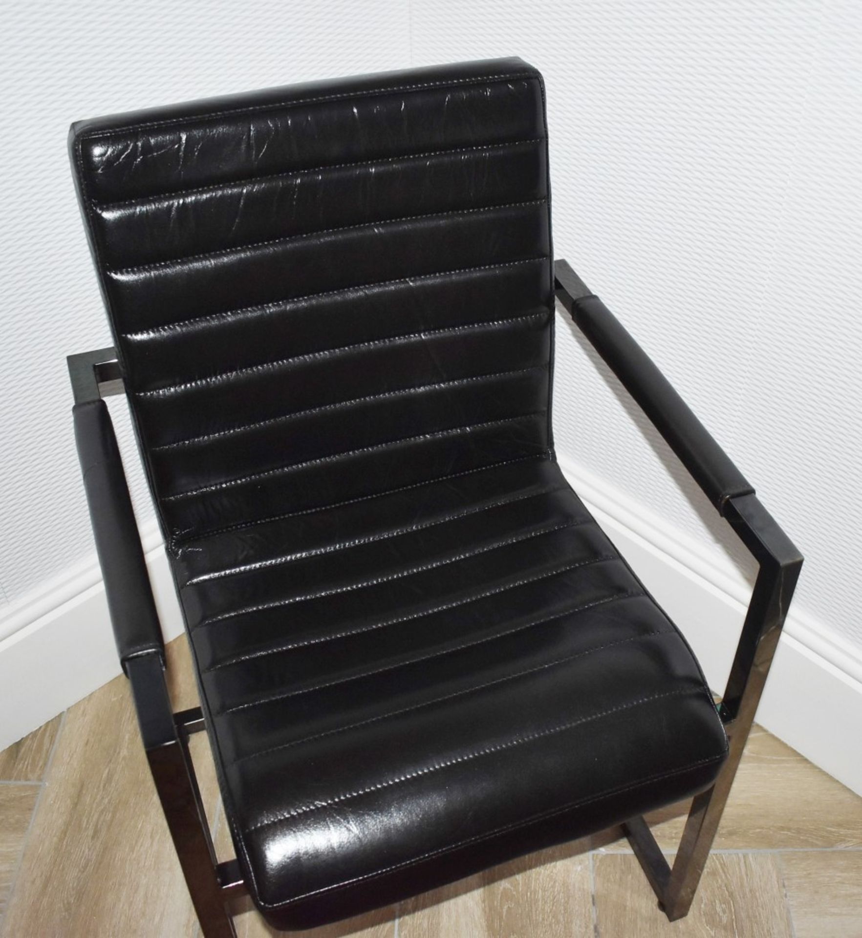 1 x Liquorice Italian Leather Carver Office Chair - Graphite Base - RRP £399 - NO VAT ON THE HAMMER! - Image 4 of 16