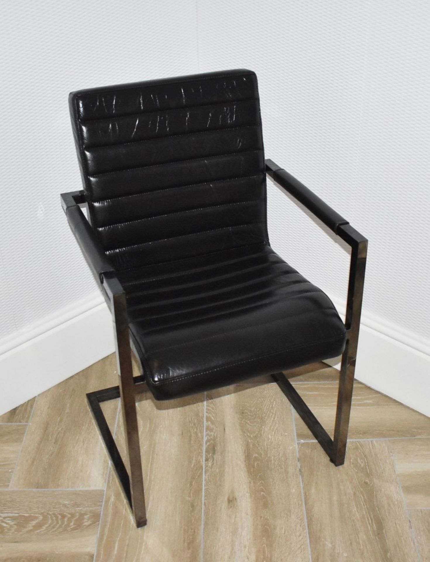1 x Liquorice Italian Leather Carver Office Chair - Graphite Base - RRP £399 - NO VAT ON THE HAMMER! - Image 10 of 16
