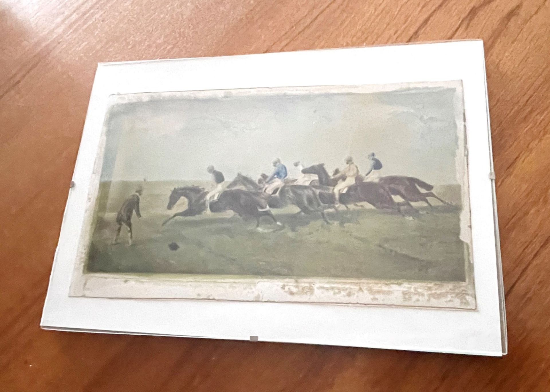 1 x Vintage Picture Of Horse Racing In Clear Clip Frame - From An Exclusive Property In Leeds - - Image 2 of 3