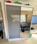 1 x Large Mirror Fronted Wardrobe - Preowned, From An Exclusive Property - Dimensions: H196 x D54