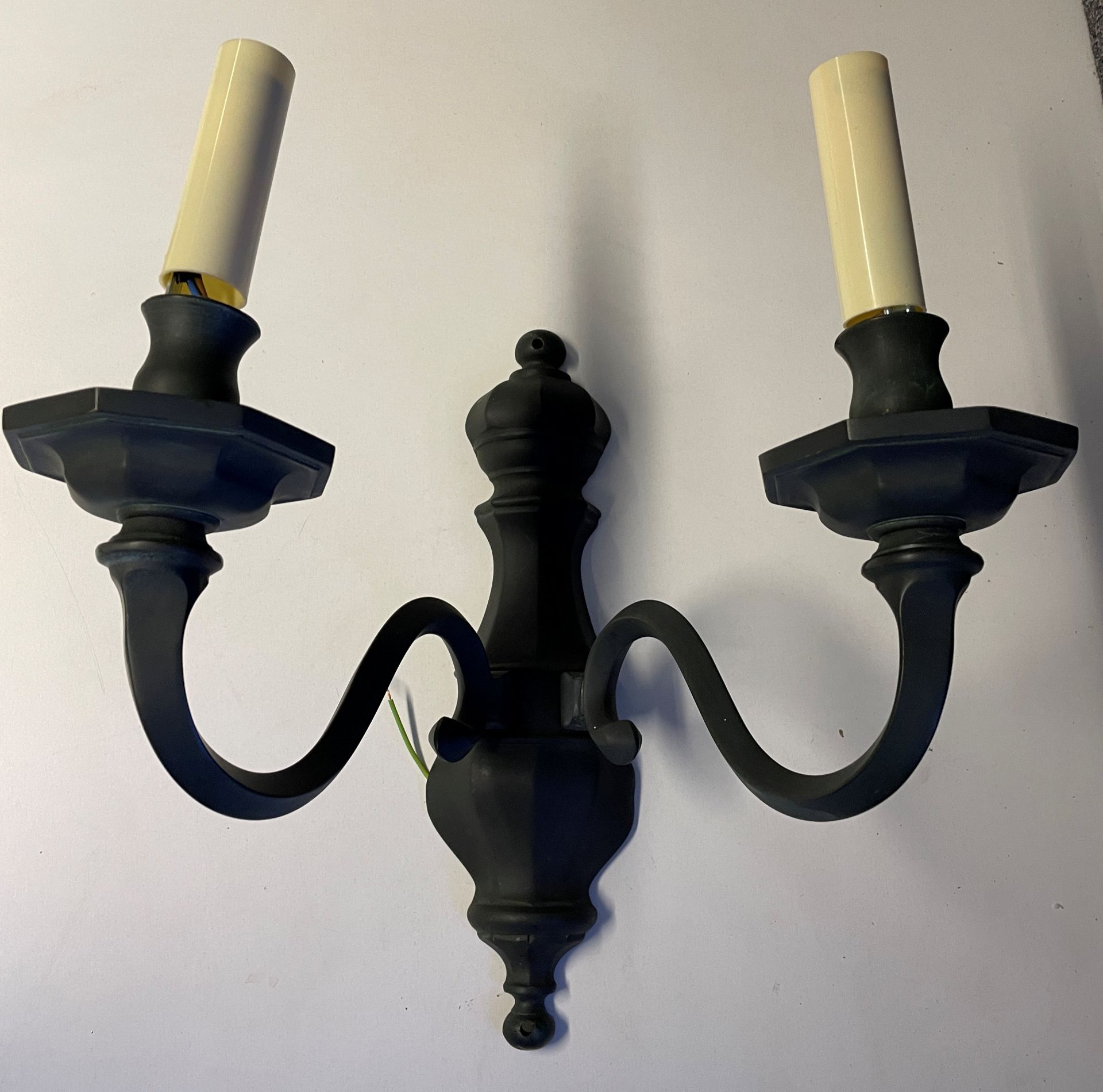 1 x Chelsom Wall Sconce in Antique Green with 2 Arms Arm to arm 34cm x Height 34cm - designed exclu