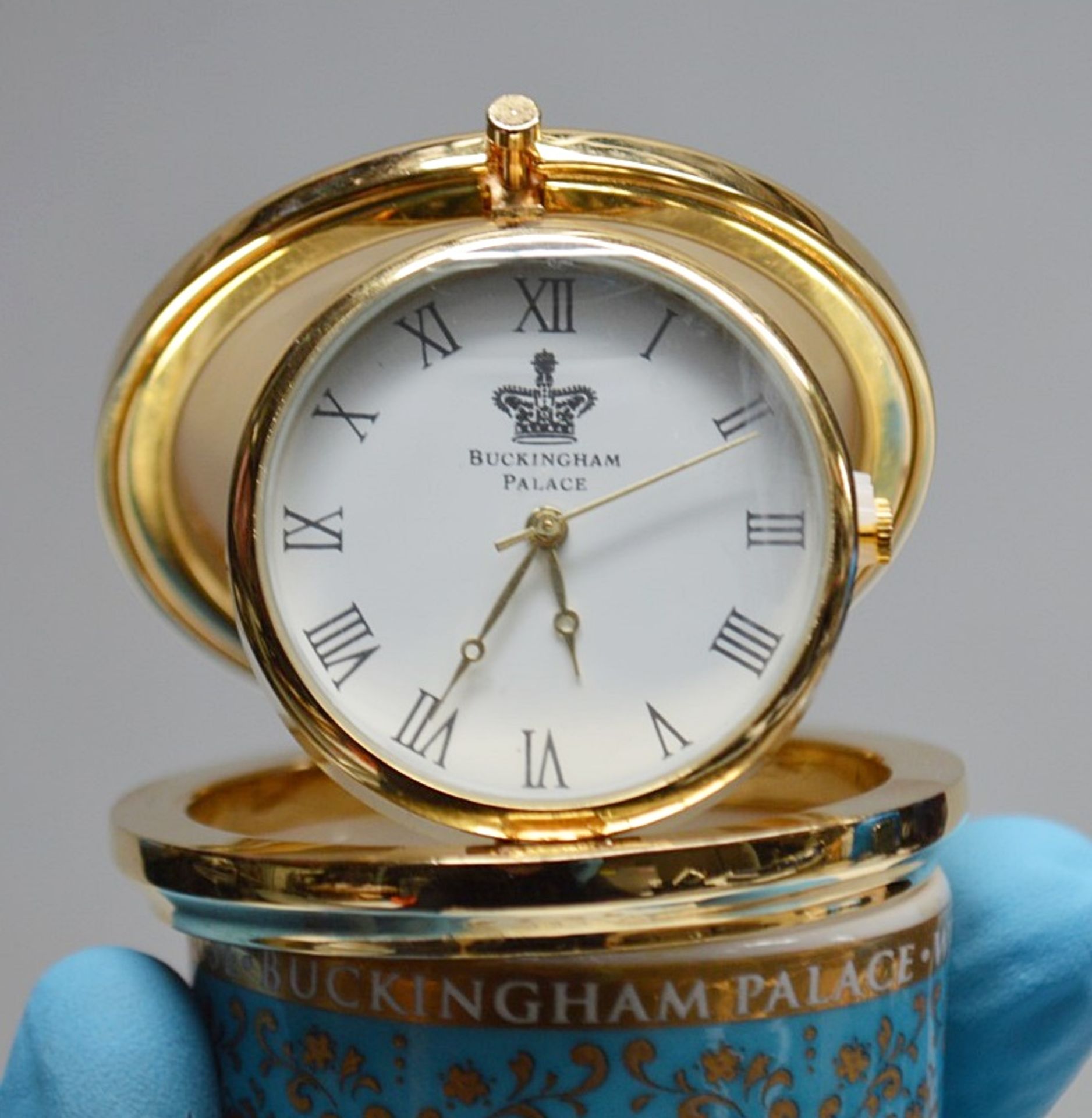 1 x Royal Collection 'Trust' Flip Up Clock With A Fine Bone China Lid - Made In England - Ref: