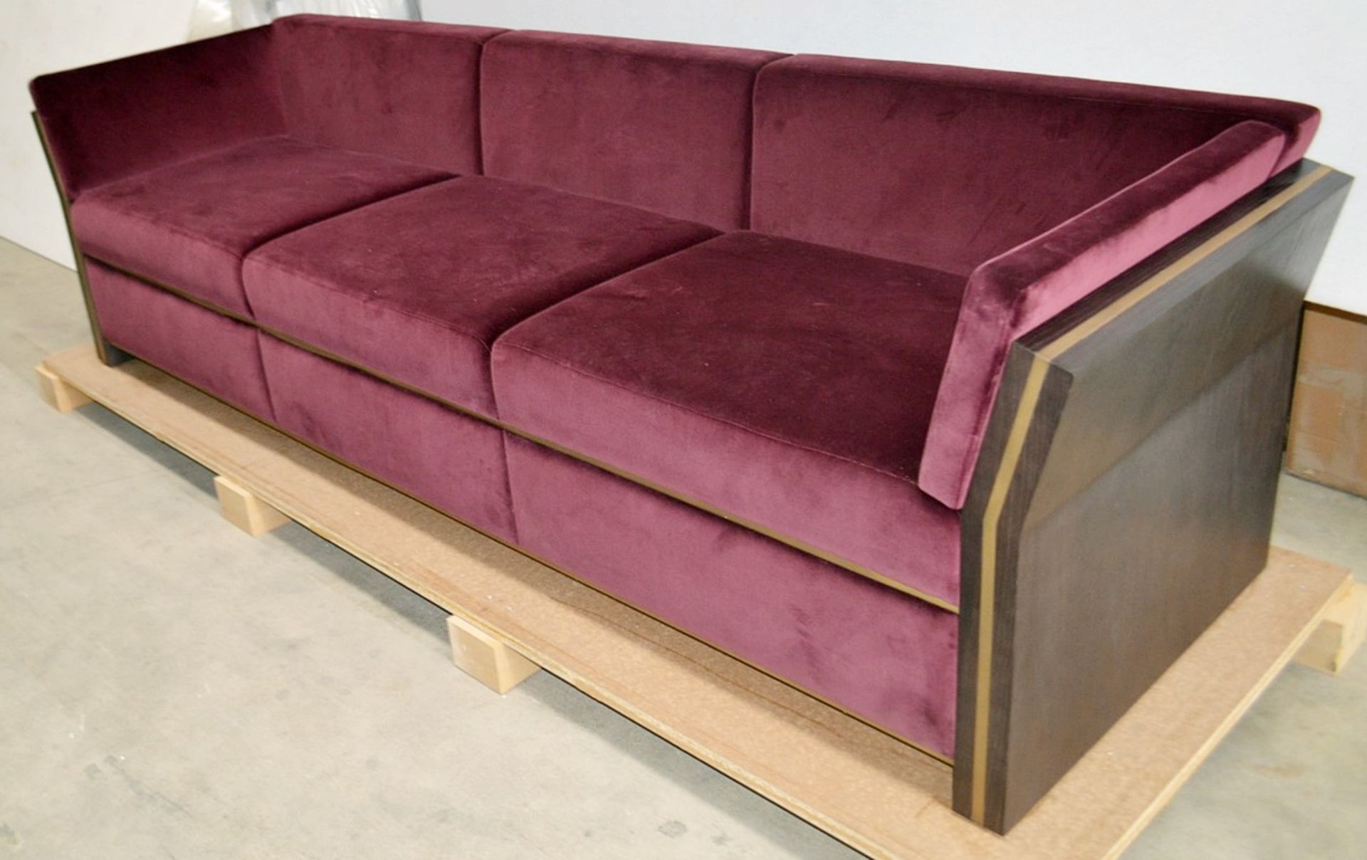 1 x FRATO 'Udaipur' 3 Seater Sofa With Custom Burgundy Velvet Upholstery - Original RRP £8,040