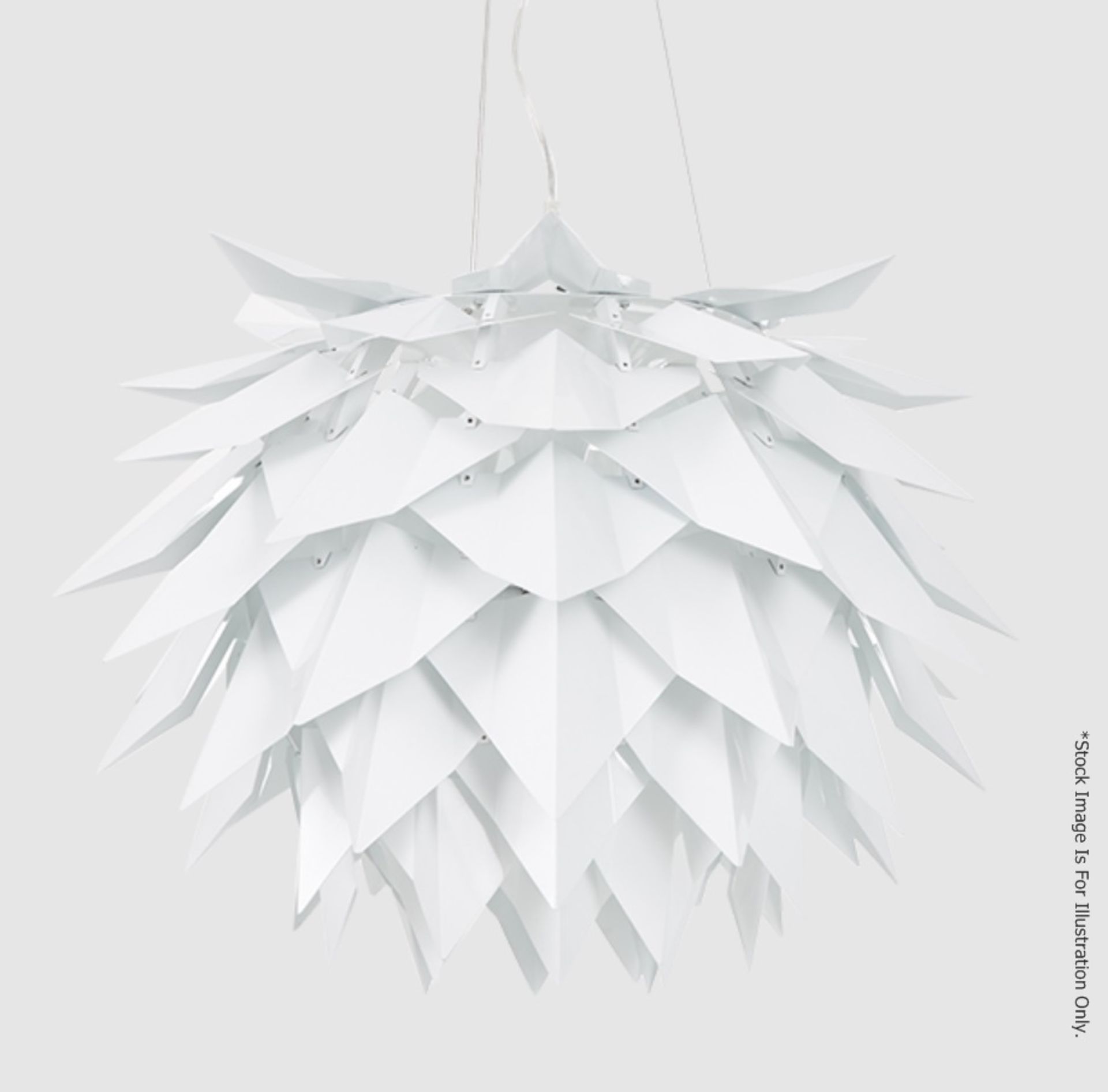 1 x 'Comosus' Statement Ceiling Pendant Light In Aluminium With A Brushed Silver Finish - New
