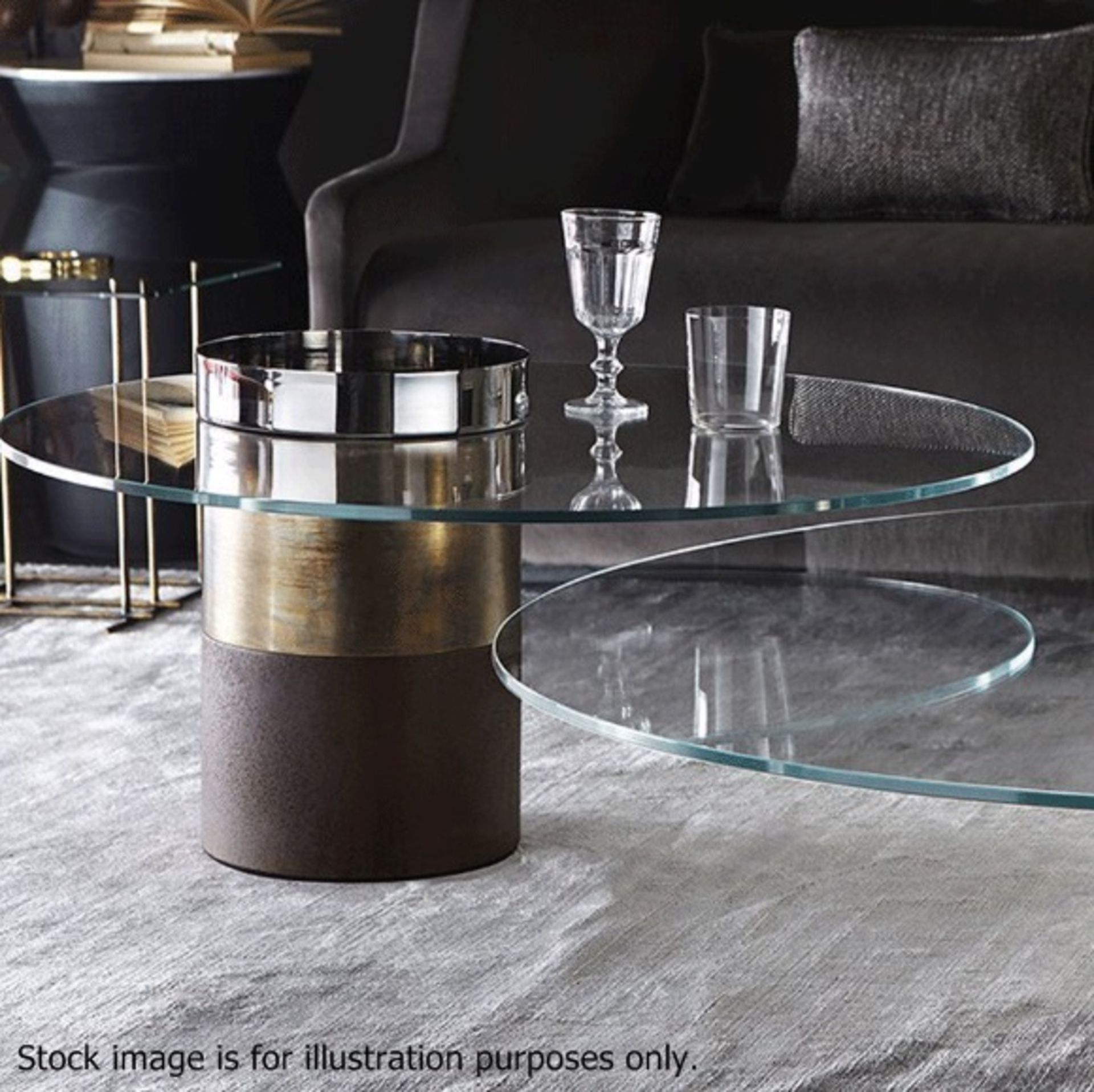 1 x GALLOTTI & RADICE 'Humea' Designer Glassed Topped Coffee Table - Original RRP £1,350