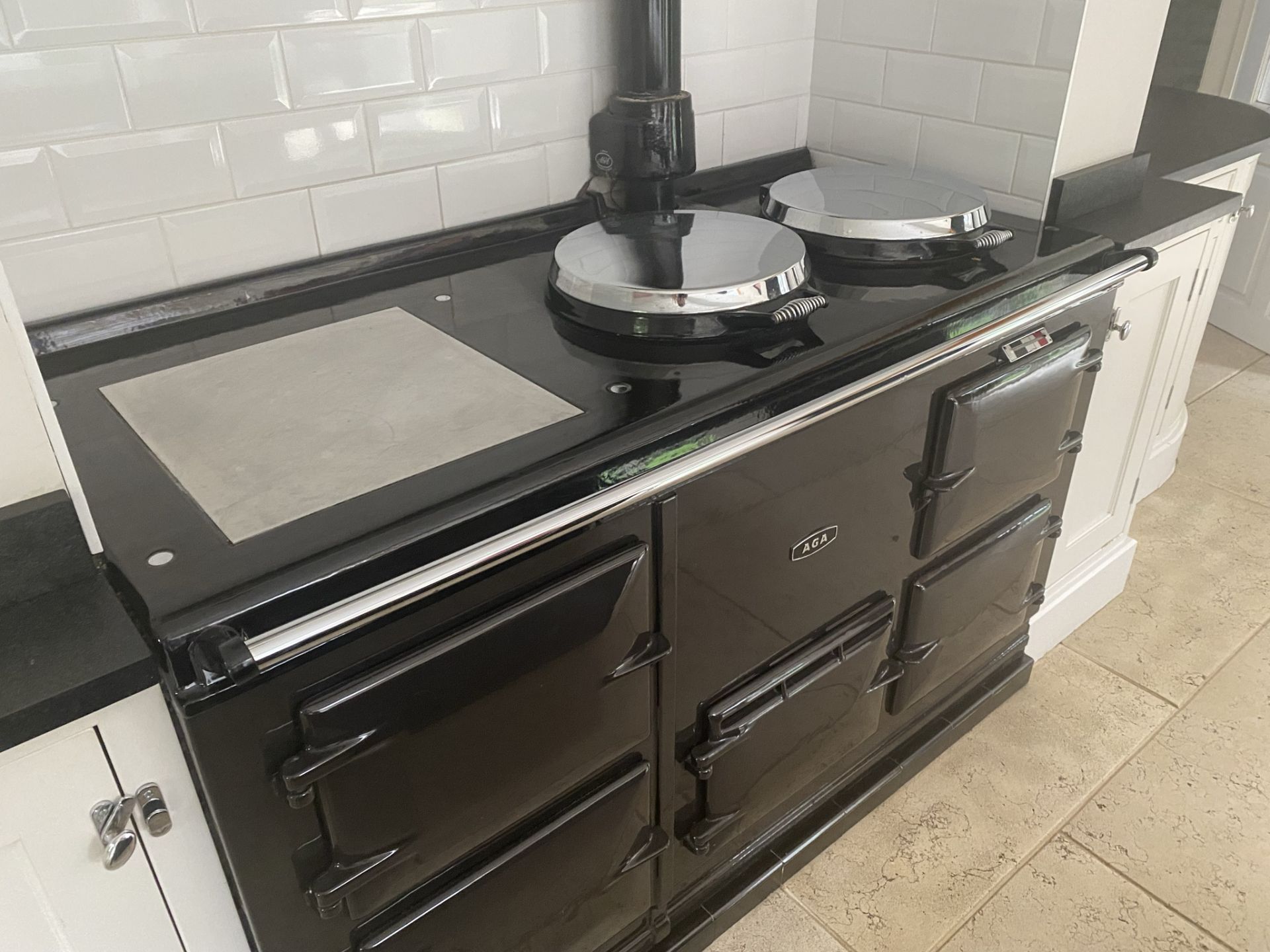 1 x AGA Range Cooker Finished in Black - Features Four Ovens and Two Hot Plates - Recently - Image 2 of 7