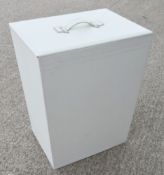 1 x Faux Leather Laundry Basket In Cream - Preowned, From An Exclusive Property - Dimensions: H56