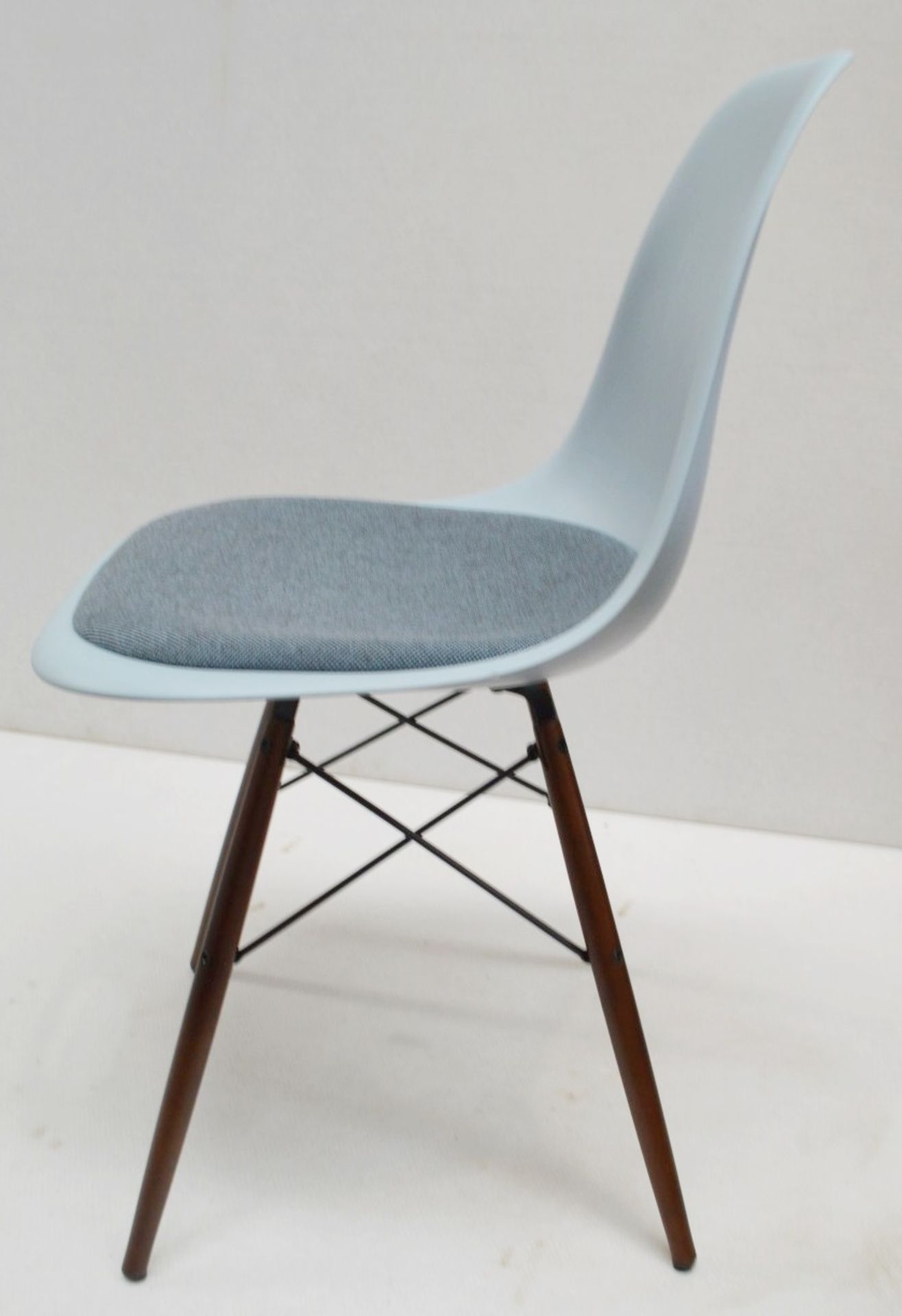 1 x VITRA Eames DSW Designer Chair With Upholsted Seat And Maple Base In A Dark Stain - Image 2 of 9