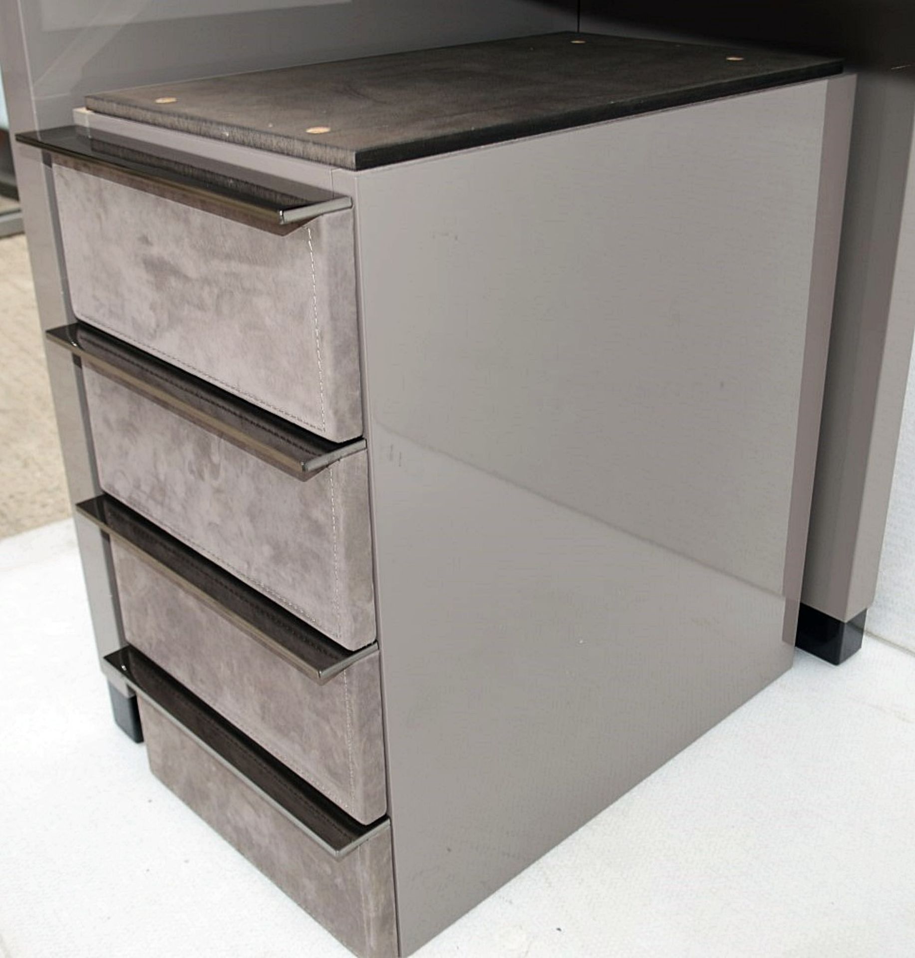 1 x GIORGIO COLLECTION 'Vision' Vanity Desk With Drawers Upholstered In Nubuk Leather - RRP £4,800 - Image 5 of 14