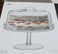 1 x LSA International Cake Stand With Dome - Dimensions:  Height 24cm / Diameter 26cm - Ref: HHW48/