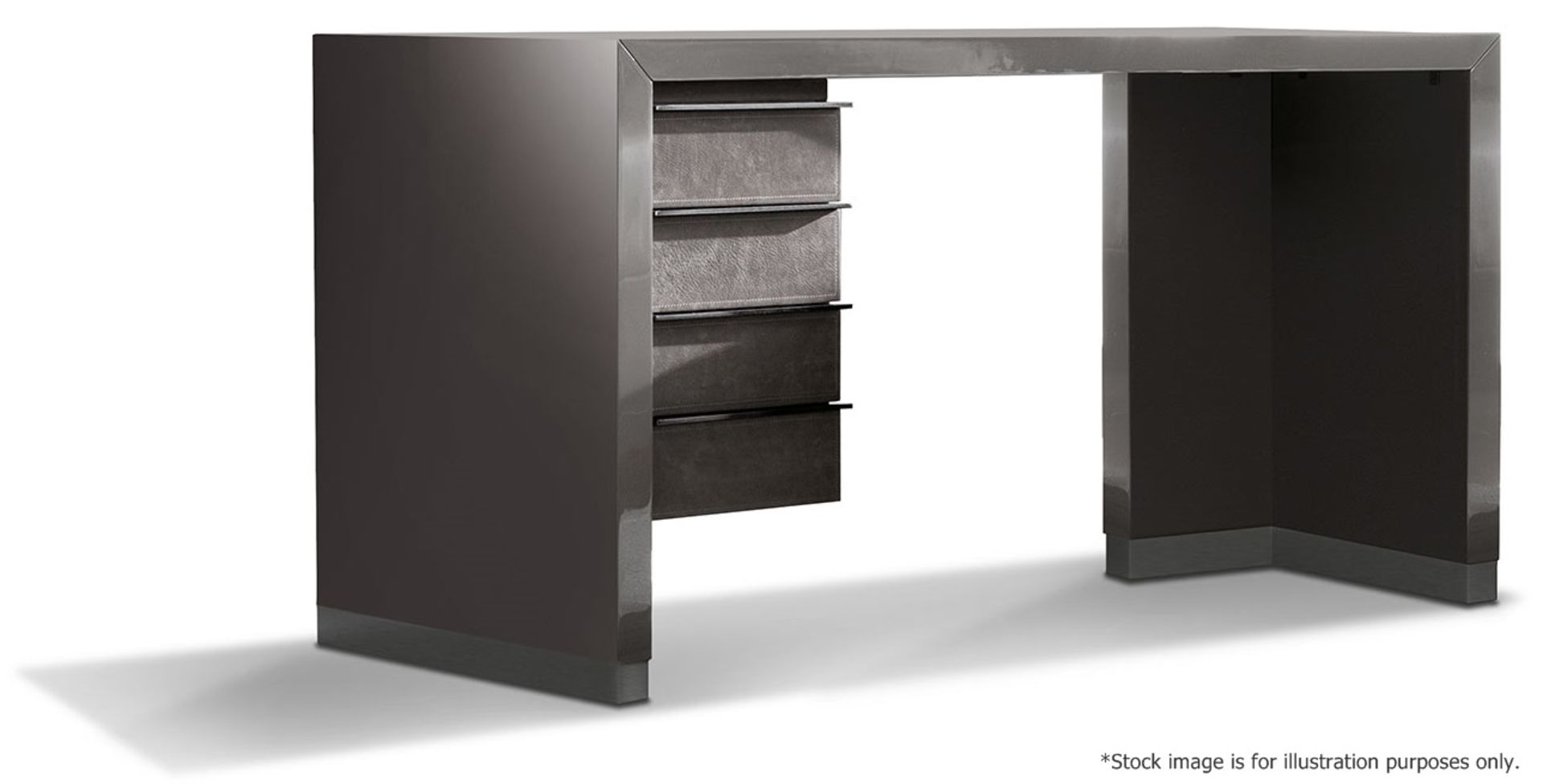 1 x GIORGIO COLLECTION 'Vision' Vanity Desk With Drawers Upholstered In Nubuk Leather - RRP £4,800 - Image 2 of 14