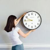 1 x Newgate 'Mr Edwards' Large 45cm Designer Wall Clock In Moonstone Grey - Brand New Boxed