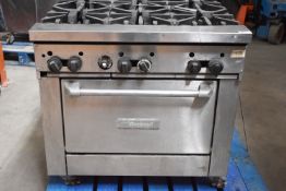 1 x Garland Commercial 6 Burner Gas Range Cooker With Stainless Steel Exterior - Size H90 x W90 x