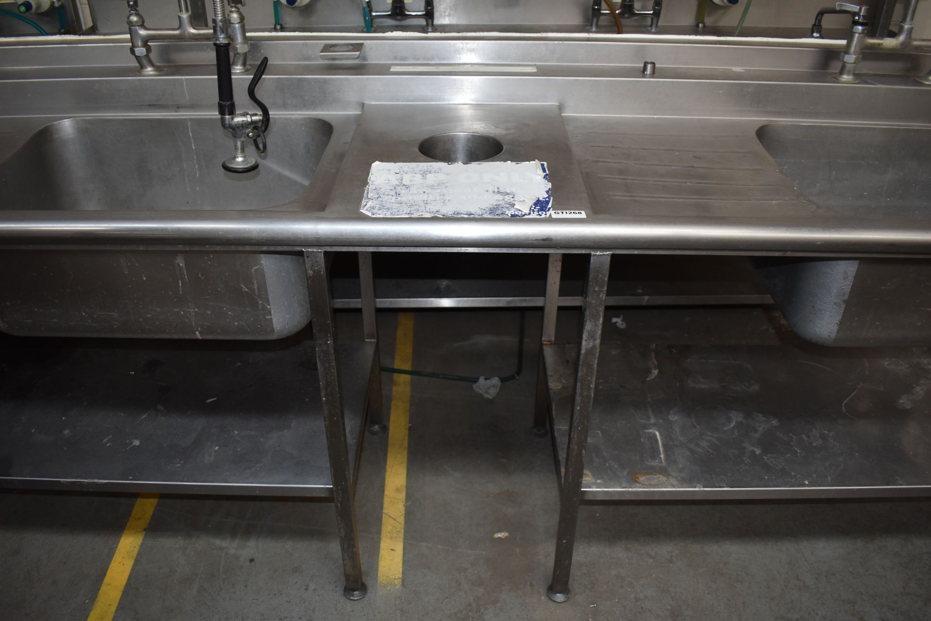 1 x Stainless Steel Commercial Wash Basin Unit With Twin Sink Bowl and Drainers, Mixer Taps, Spray - Image 11 of 12