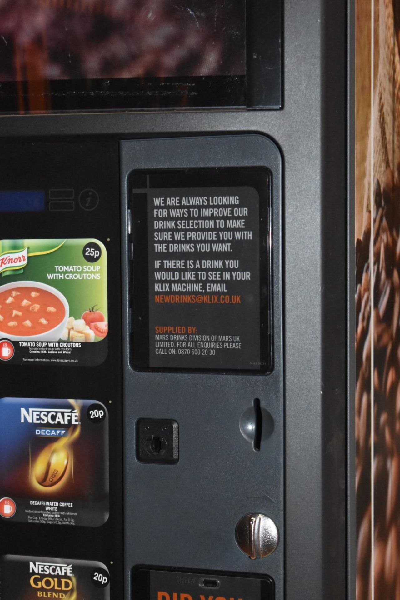 1 x Klix Outlook Hot and Cold Drinks Vending Machine - Bild 5 aus 24