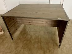 1 x  Mantaray Branded Table / Desk With Plank Wood Top and Sides and Metal Frame - Size H90 x W150 x